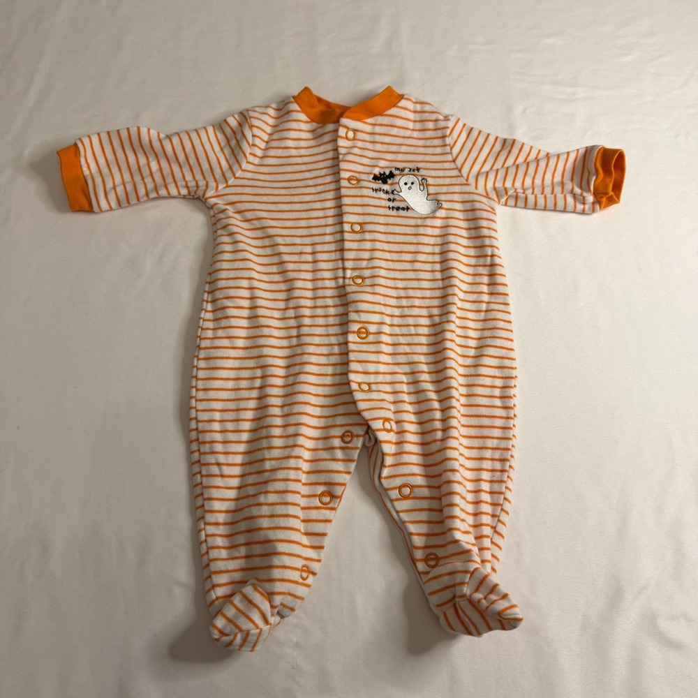 Circo Baby Halloween Ghost My 1st Trick or Treat Striped Footed Sleeper 3M